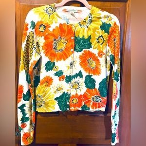 Lucky brand floral cardigan sweater